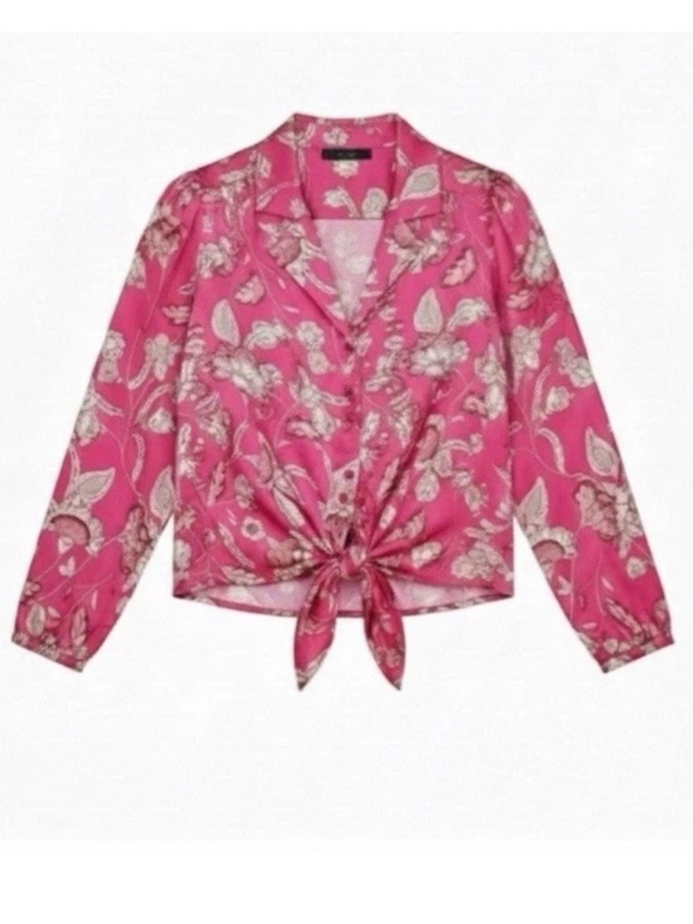 Eclair Top Women’s Medium Feminine Satiny Vintage Flower Print Cocktail Party